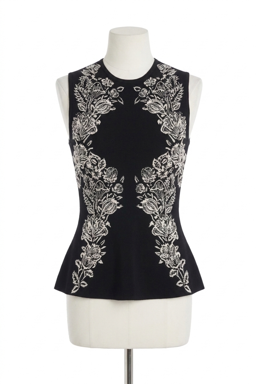 NEW ULLA JOHNSON vanna jacquard tank in black